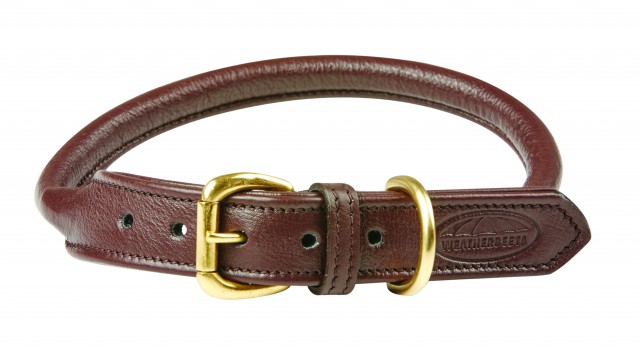 Weatherbeeta Rolled Leather Dog Collar (Brown)