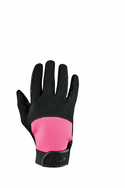 Dublin Adult's Cross Country Riding Gloves II (Black/Pink)