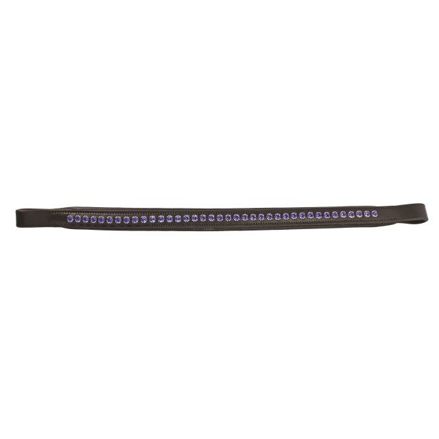 JHL Blue Diamante Padded Browband (Brown)